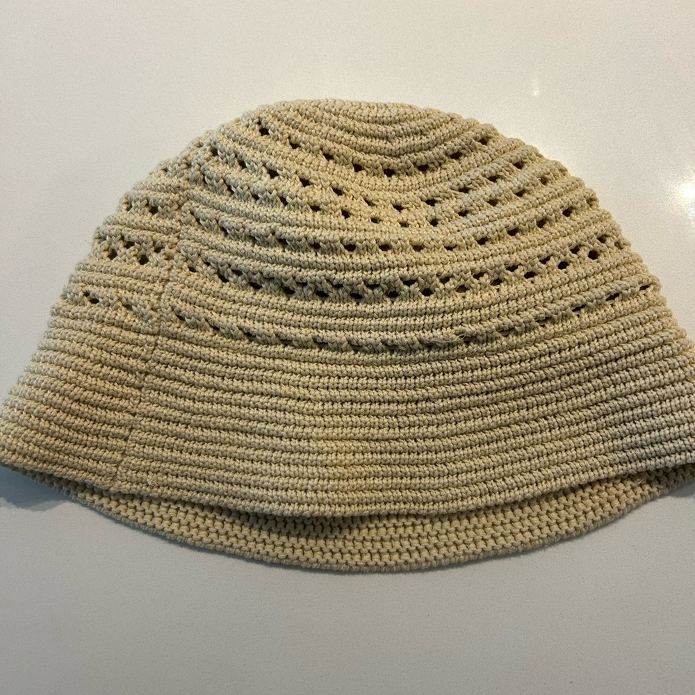 Beige Crochet Bucket Hat GU Japanese brand